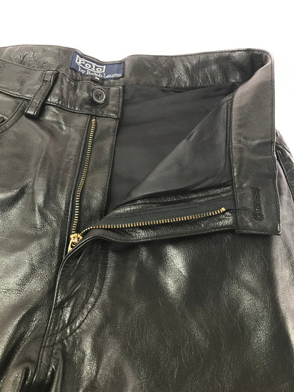 【中古品】【メンズ】 POLO RALPH LAUREN ポロ ラルフローレン LEATHER PANTS レザー パンツ 157-261009-ty-01-tagh サイズ：M カラー：ブラック 万代Net店
