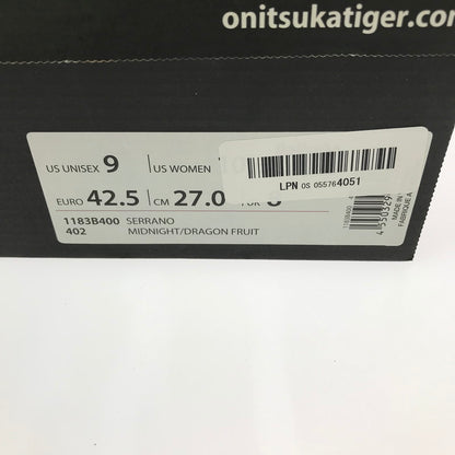 【中古品】【メンズ】 ONITSUKA TIGER オニツカタイガー SERRANO 1183B400 セラーノ スニーカー 靴 163-261003-na-16-tagh サイズ：27cm US 9 カラー：NIDNIGHT DRAGON FRUIT'' 万代Net店