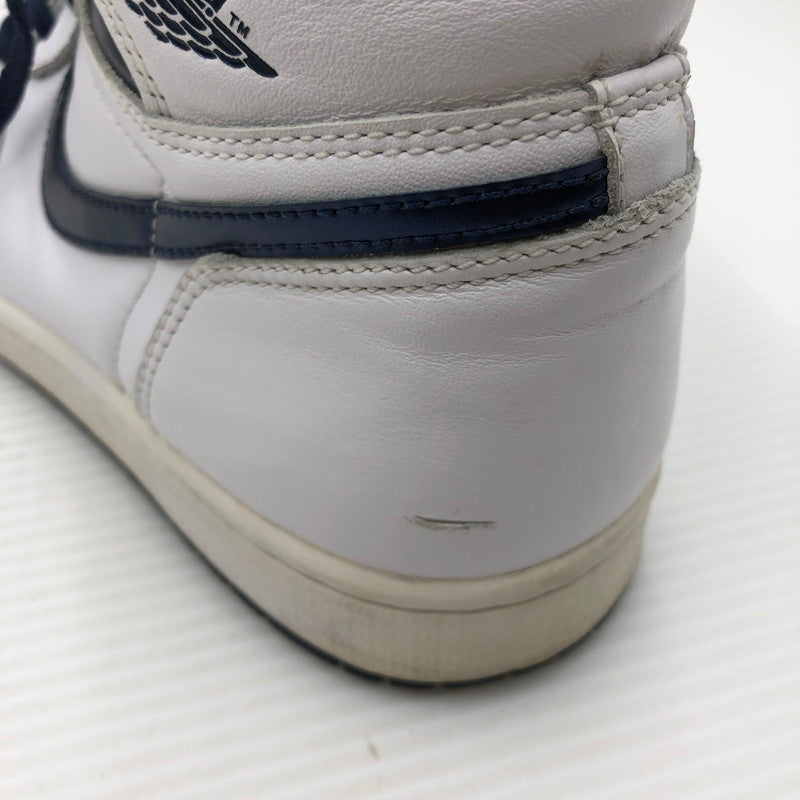 【中古品】【メンズ】 NIKE ナイキ AIR JORDAN 1 RETRO HIGH OG 555088-106 エアジョーダン 1 レトロ ハイ スニーカー 靴 160-261005-na-54-tagh サイズ：27.5cm US 9.5 カラー：WHITE/MIDNIGHT NAVY 万代Net店