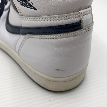 【中古品】【メンズ】 NIKE ナイキ AIR JORDAN 1 RETRO HIGH OG 555088-106 エアジョーダン 1 レトロ ハイ スニーカー 靴 160-261005-na-54-tagh サイズ：27.5cm US 9.5 カラー：WHITE/MIDNIGHT NAVY 万代Net店