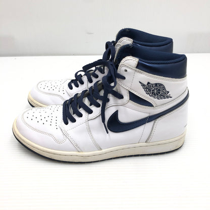 【中古品】【メンズ】 NIKE ナイキ AIR JORDAN 1 RETRO HIGH OG 555088-106 エアジョーダン 1 レトロ ハイ スニーカー 靴 160-261005-na-54-tagh サイズ：27.5cm US 9.5 カラー：WHITE/MIDNIGHT NAVY 万代Net店