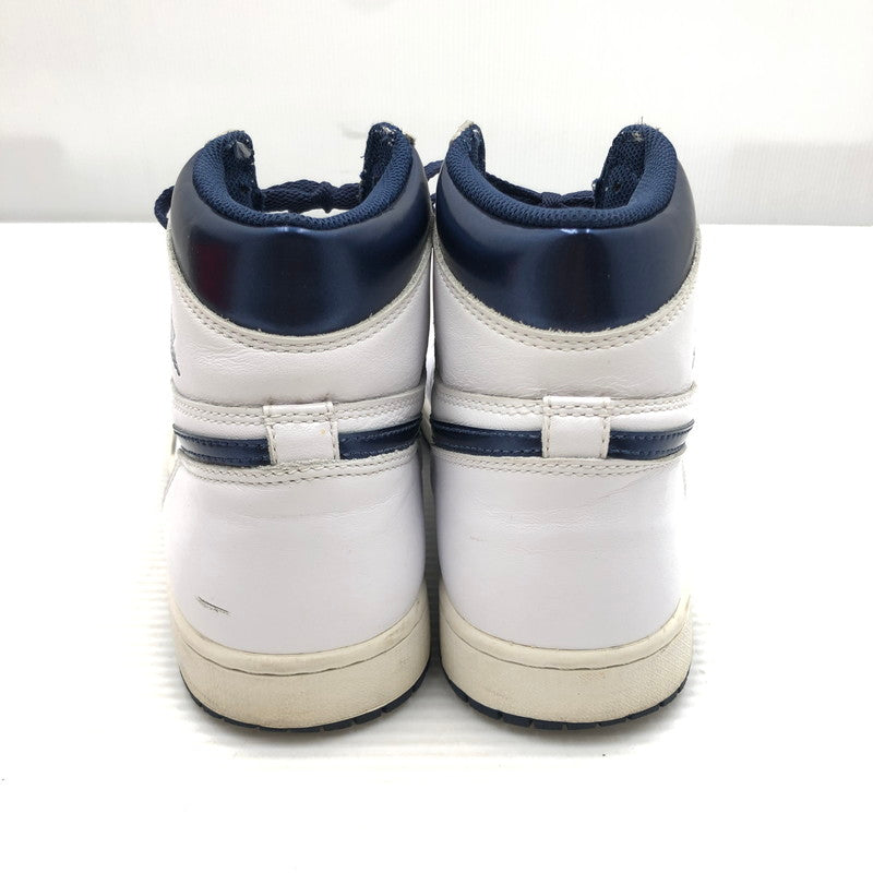 【中古品】【メンズ】 NIKE ナイキ AIR JORDAN 1 RETRO HIGH OG 555088-106 エアジョーダン 1 レトロ ハイ スニーカー 靴 160-261005-na-54-tagh サイズ：27.5cm US 9.5 カラー：WHITE/MIDNIGHT NAVY 万代Net店