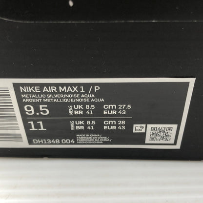 【中古品】【メンズ】 NIKE ナイキ×PATTA パタ AIR MAX 1 / P DH1348-004 エアマックス 1 スニーカー 靴 160-261005-na-52-tagh サイズ：27.5cm US 9.5 カラー：METALLIC SILVER/NOISE AQUA 万代Net店