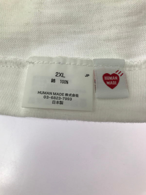 【中古品】【メンズ】 HUMAN MADE ヒューマンメード COLLEGE PRINT S/S TEE カレッジ プリント SS Ｔシャツ 142-261009-ty-06-tagh サイズ：2XL カラー：ホワイト 万代Net店