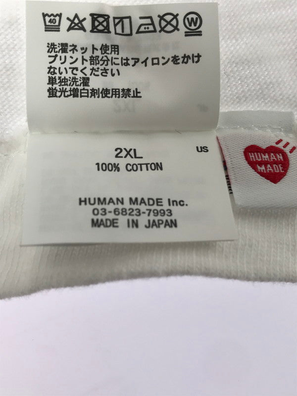 【中古品】【メンズ】 HUMAN MADE ヒューマンメード COLLEGE PRINT S/S TEE カレッジ プリント SS Ｔシャツ 142-261009-ty-06-tagh サイズ：2XL カラー：ホワイト 万代Net店