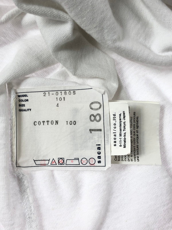 【中古品】【メンズ】 SACAI サカイ 21SS ARCHIVE MIX T-SHIRT WHITE 21-0180S アーカイブ ミックス Tシャツ 半袖Tシャツ トップス 142-261002-rt-11-tagh サイズ：4 カラー：ホワイト 万代Net店