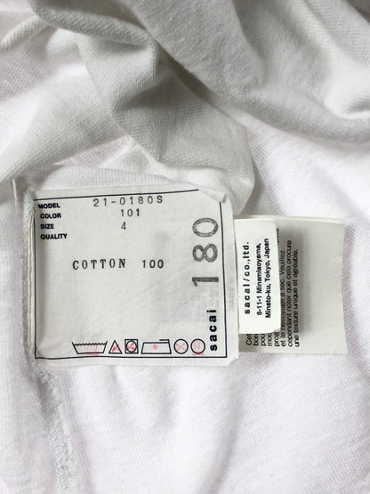 【中古品】【メンズ】 SACAI サカイ 21SS ARCHIVE MIX T-SHIRT WHITE 21-0180S アーカイブ ミックス Tシャツ 半袖Tシャツ トップス 142-261002-rt-11-tagh サイズ：4 カラー：ホワイト 万代Net店