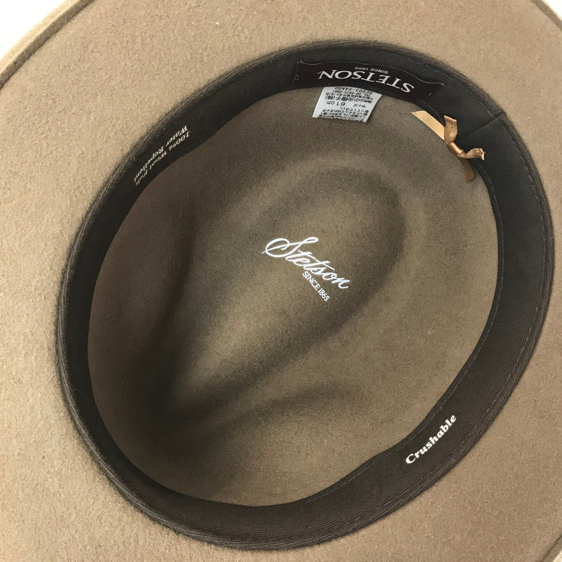 【中古品】【メンズ】 STETSON ステットソン HAT SE03-24A00 ハット 帽子 185-261023-ty-18-tagh サイズ：61cm カラー：ブラウン 万代Net店
