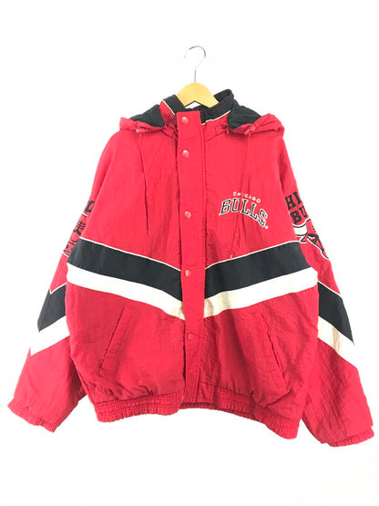 【中古品】【メンズ】 STARTER スターター CHACAGO BULLS HOODED NYLON JACKET シカゴ ブルズ フーデッド ナイロン ジャケット 146-261009-ty-13-tagh サイズ：L カラー：レッド 万代Net店