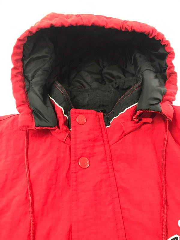 【中古品】【メンズ】 STARTER スターター CHACAGO BULLS HOODED NYLON JACKET シカゴ ブルズ フーデッド ナイロン ジャケット 146-261009-ty-13-tagh サイズ：L カラー：レッド 万代Net店