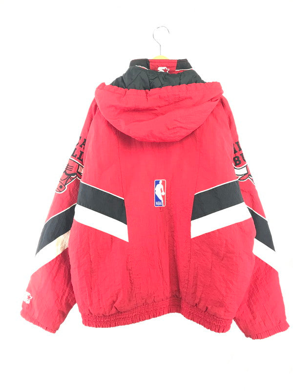 【中古品】【メンズ】 STARTER スターター CHACAGO BULLS HOODED NYLON JACKET シカゴ ブルズ フーデッド ナイロン ジャケット 146-261009-ty-13-tagh サイズ：L カラー：レッド 万代Net店