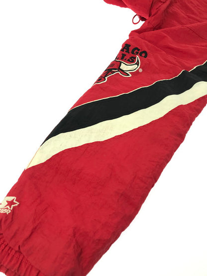【中古品】【メンズ】 STARTER スターター CHACAGO BULLS HOODED NYLON JACKET シカゴ ブルズ フーデッド ナイロン ジャケット 146-261009-ty-13-tagh サイズ：L カラー：レッド 万代Net店