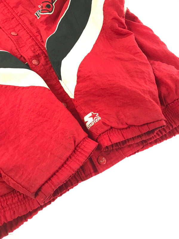 【中古品】【メンズ】 STARTER スターター CHACAGO BULLS HOODED NYLON JACKET シカゴ ブルズ フーデッド ナイロン ジャケット 146-261009-ty-13-tagh サイズ：L カラー：レッド 万代Net店