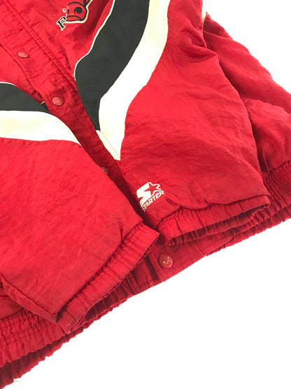 【中古品】【メンズ】 STARTER スターター CHACAGO BULLS HOODED NYLON JACKET シカゴ ブルズ フーデッド ナイロン ジャケット 146-261009-ty-13-tagh サイズ：L カラー：レッド 万代Net店