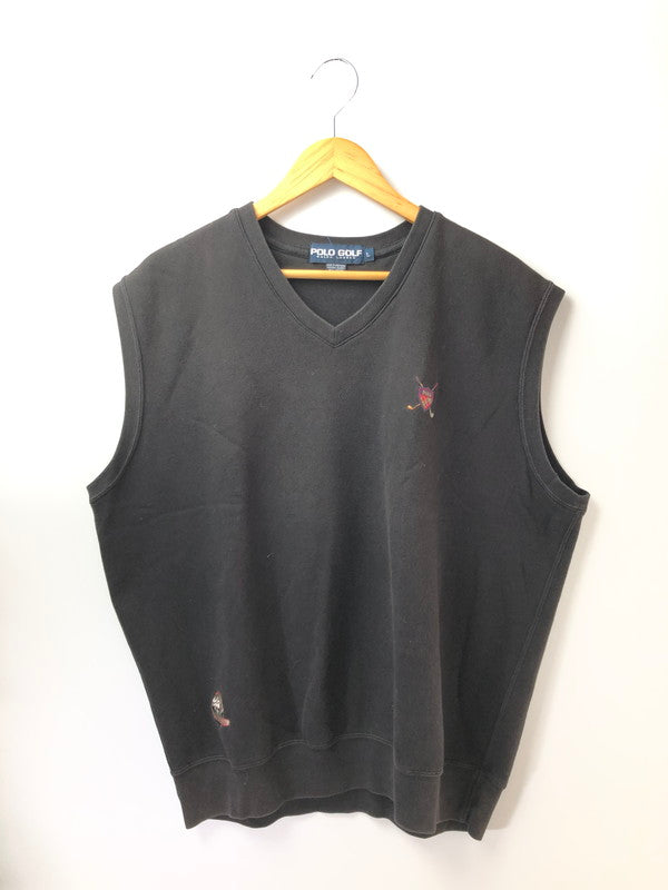 【中古品】【メンズ】 POLO GOLF RALPH LAUREN ポロゴルフ ラルフローレン SWEAT VEST スウェット ベスト 146-261003-na-06-tagh サイズ：L カラー：ブラック 万代Net店