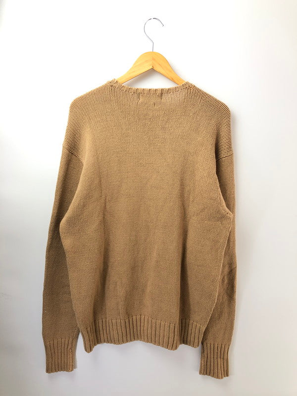 【中古品】【メンズ】 POLO RALPH LAUREN ポロ・ラルフローレン 90’S CREWNECK COTTON KNIT SWEATER クルーネック コットン ニット セーター 146-261003-na-08-tagh サイズ：LL カラー：ベージュ 万代Net店