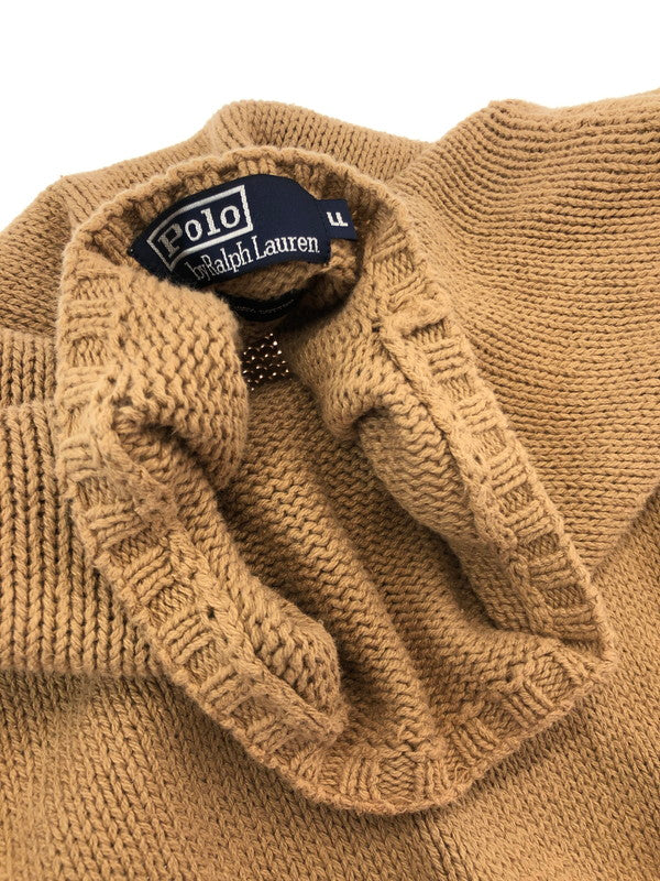 【中古品】【メンズ】 POLO RALPH LAUREN ポロ・ラルフローレン 90’S CREWNECK COTTON KNIT SWEATER クルーネック コットン ニット セーター 146-261003-na-08-tagh サイズ：LL カラー：ベージュ 万代Net店