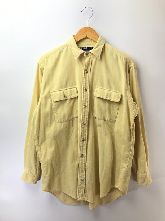【中古品】【メンズ】 POLO RALPH LAUREN ポロ・ラルフローレン 90’S L/S CORDUROY SHIRT コーデュロイシャツ 長袖シャツ 146-261005-na-07-tagh サイズ：M カラー：イエロー 万代Net店