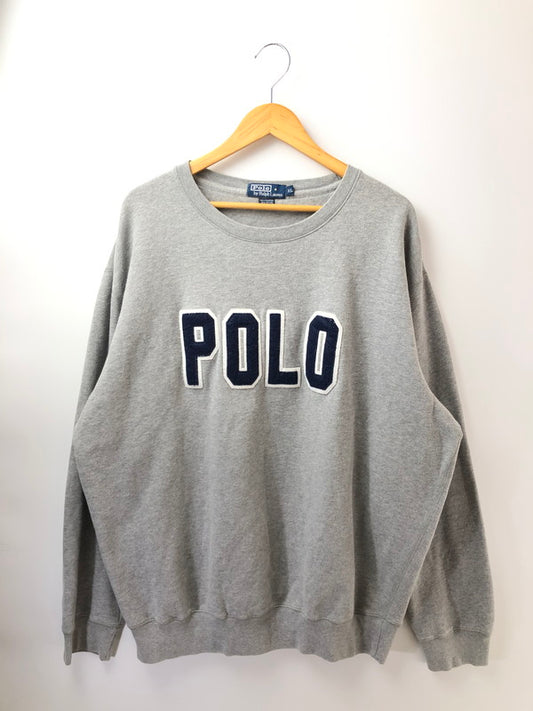 【中古品】【メンズ】 POLO RALPH LAUREN ポロ・ラルフローレン BIG LOGO WAPPEN SWEAT ビッグ ロゴ スウェット 146-261003-na-07-tagh サイズ：XL カラー：グレー 万代Net店