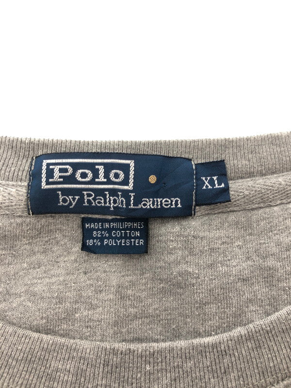 【中古品】【メンズ】 POLO RALPH LAUREN ポロ・ラルフローレン BIG LOGO WAPPEN SWEAT ビッグ ロゴ スウェット 146-261003-na-07-tagh サイズ：XL カラー：グレー 万代Net店