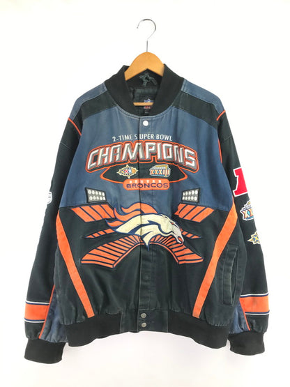 【現状渡し品】【メンズ】 NFL ナショナル・フットボール・リーグ BRONCOS RACING JACKET ブロンコス レーシング ジャケット アウター 146-261002-rt-09-tagh サイズ：XL カラー：ネイビー/BLACK 万代Net店