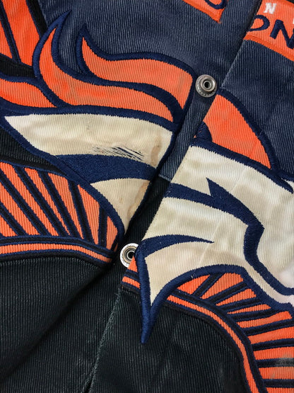 【現状渡し品】【メンズ】 NFL ナショナル・フットボール・リーグ BRONCOS RACING JACKET ブロンコス レーシング ジャケット アウター 146-261002-rt-09-tagh サイズ：XL カラー：ネイビー/BLACK 万代Net店
