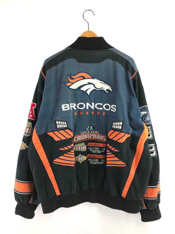 【現状渡し品】【メンズ】 NFL ナショナル・フットボール・リーグ BRONCOS RACING JACKET ブロンコス レーシング ジャケット アウター 146-261002-rt-09-tagh サイズ：XL カラー：ネイビー/BLACK 万代Net店