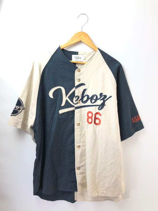 【中古品】【メンズ】 KEBOZ ケボズ ×FREAK'S STORE フリークスストア BASEBALL SHIRT 212-1025 ベースボールシャツ 半袖シャツ 142-261003-na-02-tagh サイズ：L カラー：ベージュ/ネイビー 万代Net店