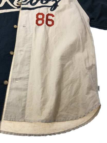 【中古品】【メンズ】 KEBOZ ケボズ ×FREAK'S STORE フリークスストア BASEBALL SHIRT 212-1025 ベースボールシャツ 半袖シャツ 142-261003-na-02-tagh サイズ：L カラー：ベージュ/ネイビー 万代Net店