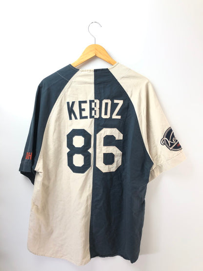 【中古品】【メンズ】 KEBOZ ケボズ ×FREAK'S STORE フリークスストア BASEBALL SHIRT 212-1025 ベースボールシャツ 半袖シャツ 142-261003-na-02-tagh サイズ：L カラー：ベージュ/ネイビー 万代Net店