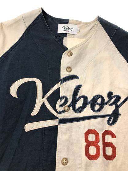 【中古品】【メンズ】 KEBOZ ケボズ ×FREAK'S STORE フリークスストア BASEBALL SHIRT 212-1025 ベースボールシャツ 半袖シャツ 142-261003-na-02-tagh サイズ：L カラー：ベージュ/ネイビー 万代Net店