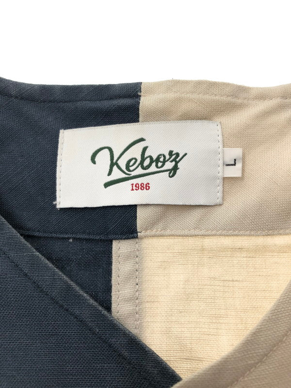 【中古品】【メンズ】 KEBOZ ケボズ ×FREAK'S STORE フリークスストア BASEBALL SHIRT 212-1025 ベースボールシャツ 半袖シャツ 142-261003-na-02-tagh サイズ：L カラー：ベージュ/ネイビー 万代Net店