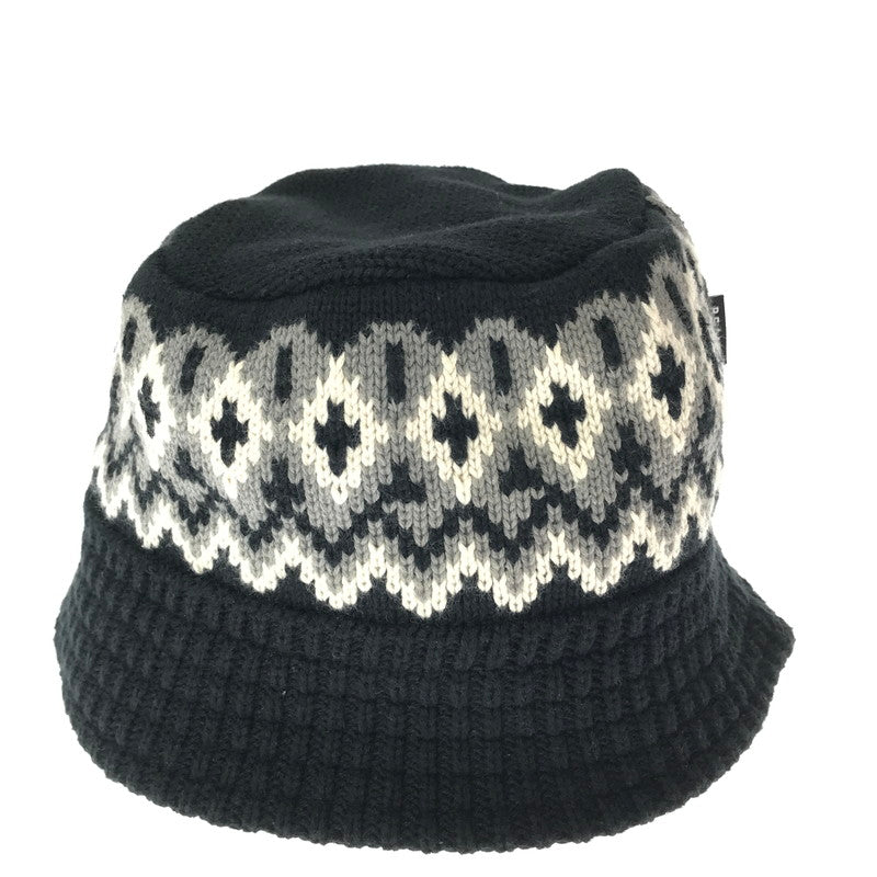 【中古品】【メンズ】 BEAMS ビームス JACQUARD KNIT BUCKET HAT 11-41-0142-428-204141 ジャカード ニット バケット ハット 帽子 185-261023-ty-15-tagh カラー：ブラック 万代Net店
