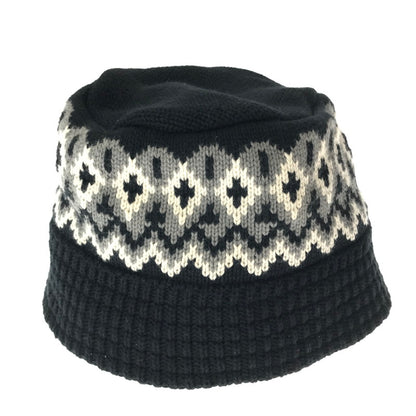【中古品】【メンズ】 BEAMS ビームス JACQUARD KNIT BUCKET HAT 11-41-0142-428-204141 ジャカード ニット バケット ハット 帽子 185-261023-ty-15-tagh カラー：ブラック 万代Net店