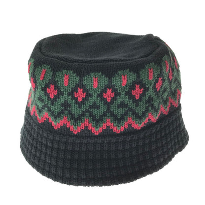 【中古品】【メンズ】 BEAMS ビームス JACQUARD KNIT BUCKET HAT 11-41-1492-428-647088 ジャカード ニット バケット ハット 帽子 185-261023-ty-14-tagh カラー：ブラック 万代Net店