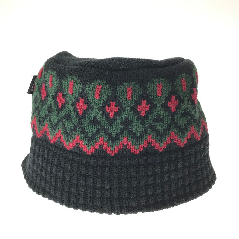 【中古品】【メンズ】 BEAMS ビームス JACQUARD KNIT BUCKET HAT 11-41-1492-428-647088 ジャカード ニット バケット ハット 帽子 185-261023-ty-14-tagh カラー：ブラック 万代Net店