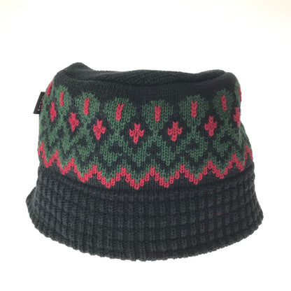 【中古品】【メンズ】 BEAMS ビームス JACQUARD KNIT BUCKET HAT 11-41-1492-428-647088 ジャカード ニット バケット ハット 帽子 185-261023-ty-14-tagh カラー：ブラック 万代Net店
