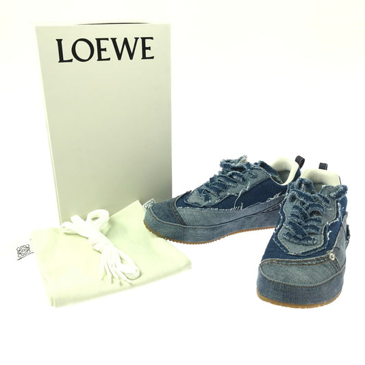【中古品】【メンズ】 LOEWE ロエベ DECONSTRUCTED DENIM SNEAKERS イタリア製 デコンストラクテッド デニム スニーカー 靴 183-261003-na-17-tagh サイズ：42 カラー：インディゴ 万代Net店