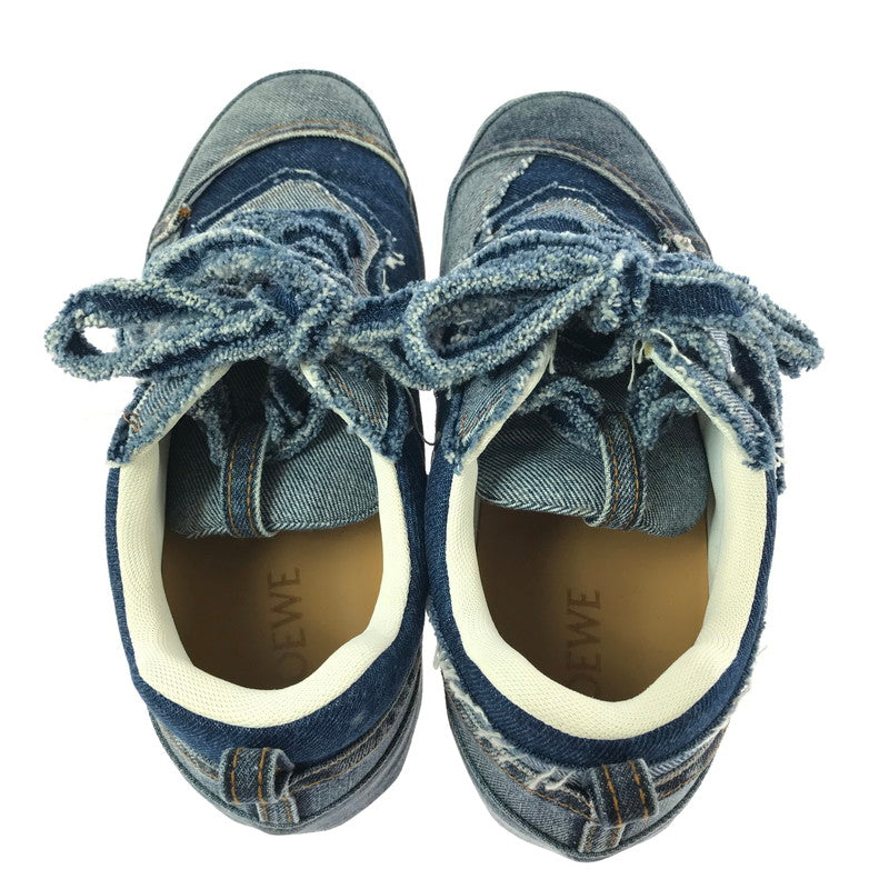 【中古品】【メンズ】 LOEWE ロエベ DECONSTRUCTED DENIM SNEAKERS イタリア製 デコンストラクテッド デニム スニーカー 靴 183-261003-na-17-tagh サイズ：42 カラー：インディゴ 万代Net店