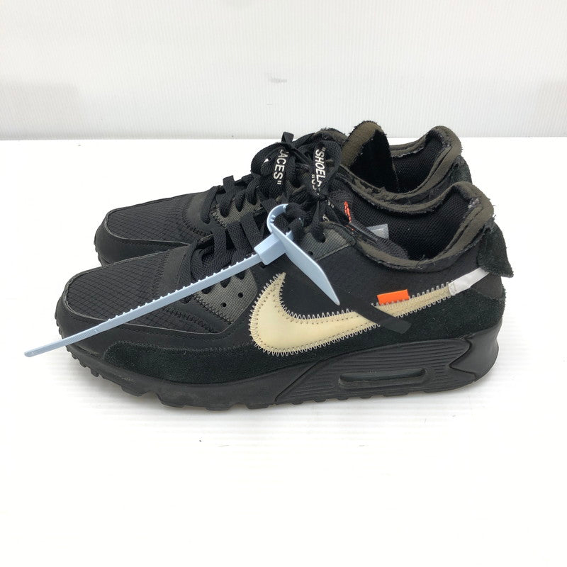 【中古品】【メンズ】 NIKE ナイキ×OFF-WHITE オフホワイト AIR MAX 90 AA7293-001 エアマックス 90 スニーカー 靴 160-261005-na-44-tagh サイズ：27cm US 9 カラー：BLACK/BLACK-CONE-WHITE 万代Net店