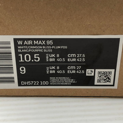 【中古品】【メンズ】 NIKE ナイキ WMNS AIR MAX 95 DH5722-100 ウィメンズ エアマックス 95 スニーカー 靴 160-261005-na-55-tagh サイズ：27.5cm US 10.5 カラー：WHITE/CRIMSON BLISS-PLUM FOG 万代Net店
