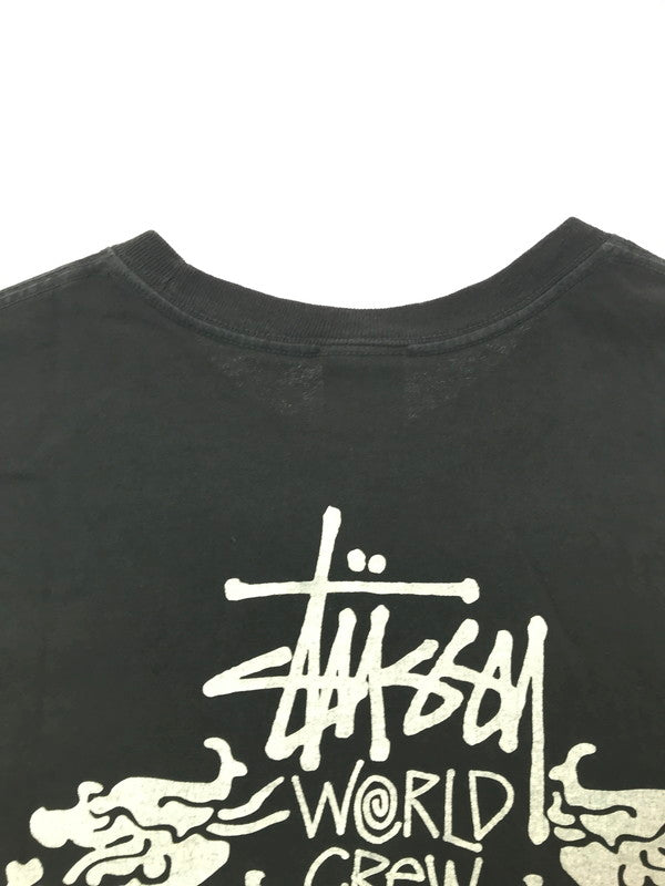 【中古品】【メンズ】 STUSSY ステューシー DOUBLE DRAGON PIGMENT DYED S/S TEE 1905113 ダブル ドラゴン ピグメント ダイド S/S Ｔシャツ 142-261009-ty-16-tagh サイズ：S カラー：ブラック 万代Net店
