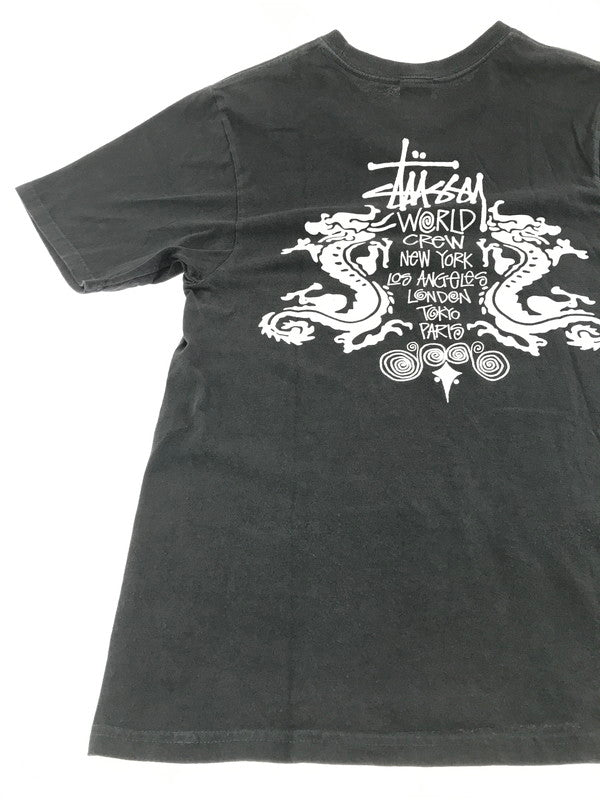 【中古品】【メンズ】 STUSSY ステューシー DOUBLE DRAGON PIGMENT DYED S/S TEE 1905113 ダブル ドラゴン ピグメント ダイド S/S Ｔシャツ 142-261009-ty-16-tagh サイズ：S カラー：ブラック 万代Net店