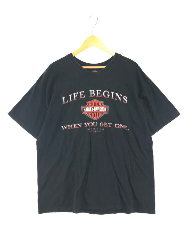 【中古品】【メンズ】 HARLEY DAVIDSON ハーレーダビッドソン 00'S ARKANSAS S/S TEE USA製 2000年代 アーカンソー S/S Ｔシャツ 146-261009-ty-18-tagh サイズ：XL カラー：ブラック 万代Net店