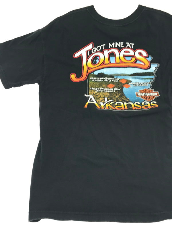 【中古品】【メンズ】 HARLEY DAVIDSON ハーレーダビッドソン 00'S ARKANSAS S/S TEE USA製 2000年代 アーカンソー S/S Ｔシャツ 146-261009-ty-18-tagh サイズ：XL カラー：ブラック 万代Net店