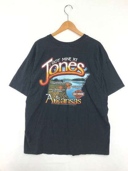 【中古品】【メンズ】 HARLEY DAVIDSON ハーレーダビッドソン 00'S ARKANSAS S/S TEE USA製 2000年代 アーカンソー S/S Ｔシャツ 146-261009-ty-18-tagh サイズ：XL カラー：ブラック 万代Net店
