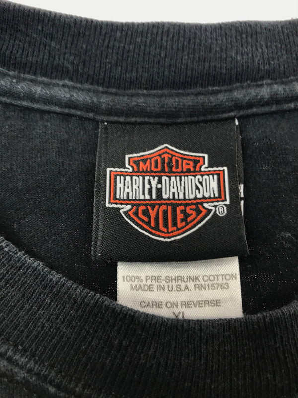 【中古品】【メンズ】 HARLEY DAVIDSON ハーレーダビッドソン 00'S ARKANSAS S/S TEE USA製 2000年代 アーカンソー S/S Ｔシャツ 146-261009-ty-18-tagh サイズ：XL カラー：ブラック 万代Net店