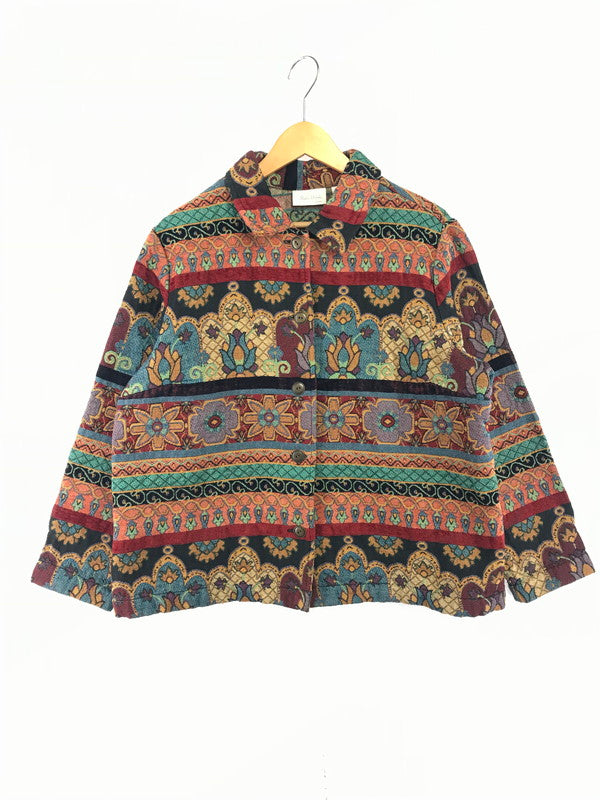 【中古品】【メンズ】 STUDIO WORKS スタジオ ワークス TAPESTRY JACKET FLOWER タペストリー ジャケット フラワー アウター 146-261009-ty-19-tagh サイズ：1X カラー：レッド/ブルー 万代Net店