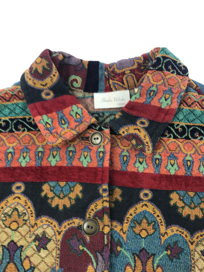 【中古品】【メンズ】 STUDIO WORKS スタジオ ワークス TAPESTRY JACKET FLOWER タペストリー ジャケット フラワー アウター 146-261009-ty-19-tagh サイズ：1X カラー：レッド/ブルー 万代Net店