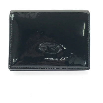 【中古品】【メンズ】 DIESEL ディーゼル ENAMEL MINI WALLET X10121 PR271 T8013 エナメル ミニ ウォレット 二つ折り財布 200-261013-na-29-tagh カラー：ブラック 万代Net店